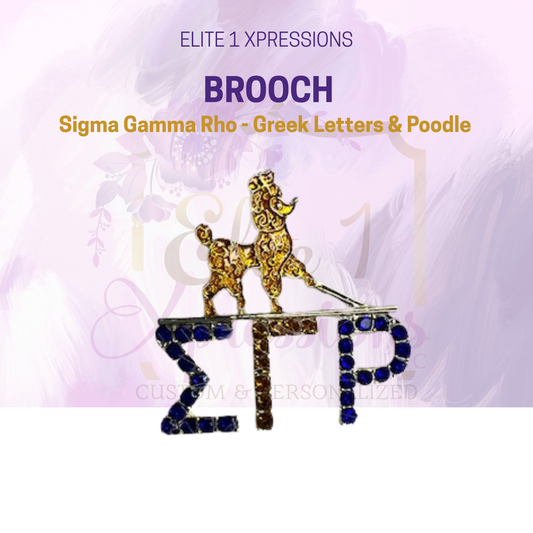 Brooch ~ Sigma Gamma Rho - Greek letters & Poodle