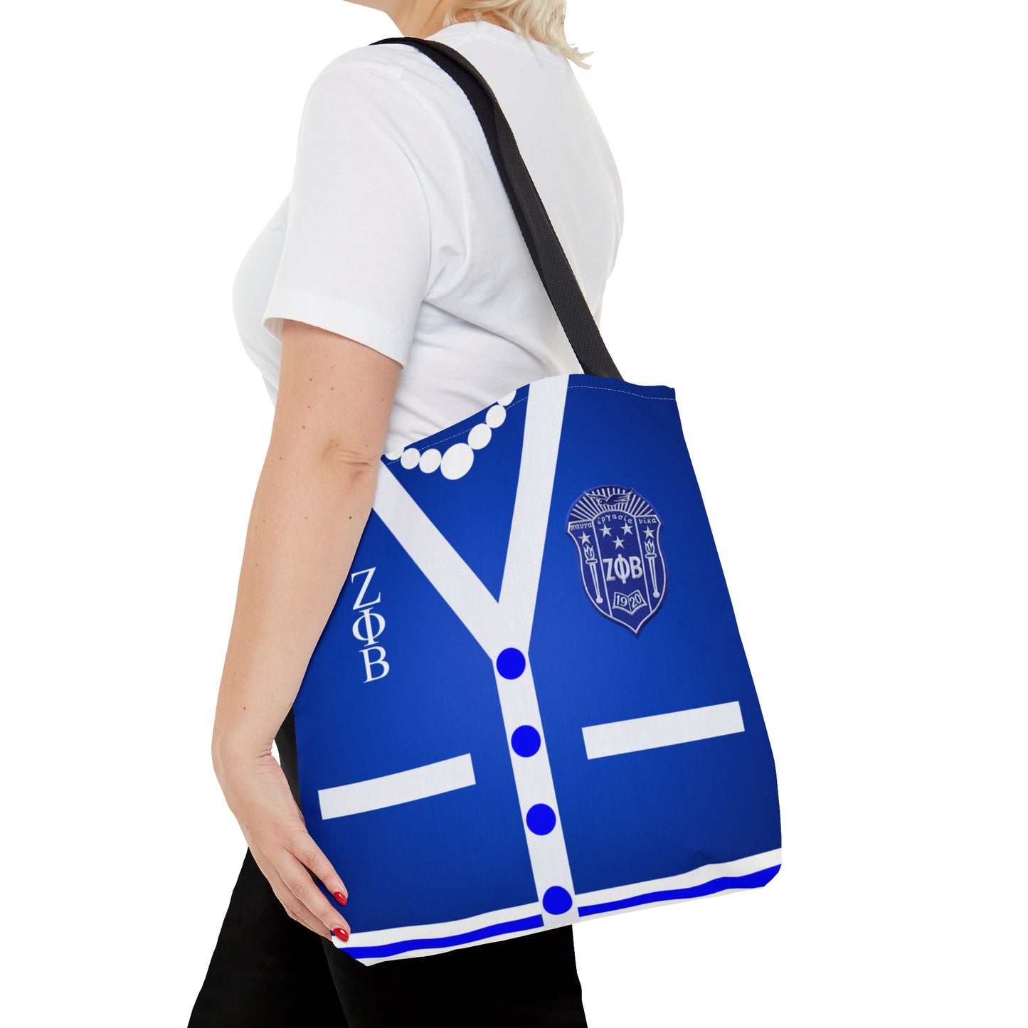 Zeta Phi Beta Cardigan (Blue) Tote Bag