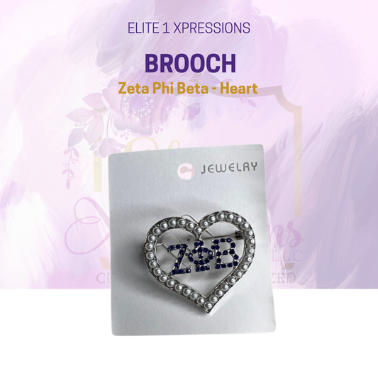 Brooch ~ Zeta Phi Beta - Heart