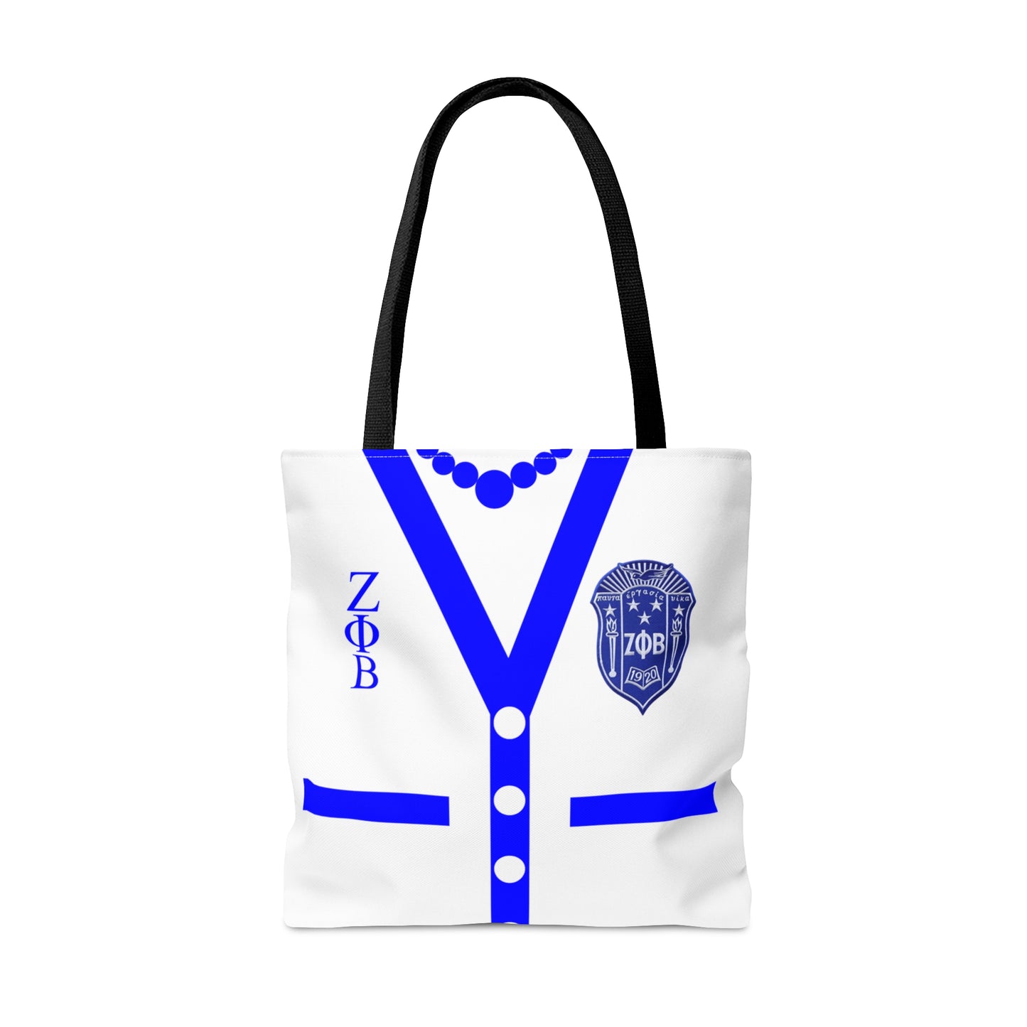 Zeta Phi Beta Cardigan (White) Tote Bag