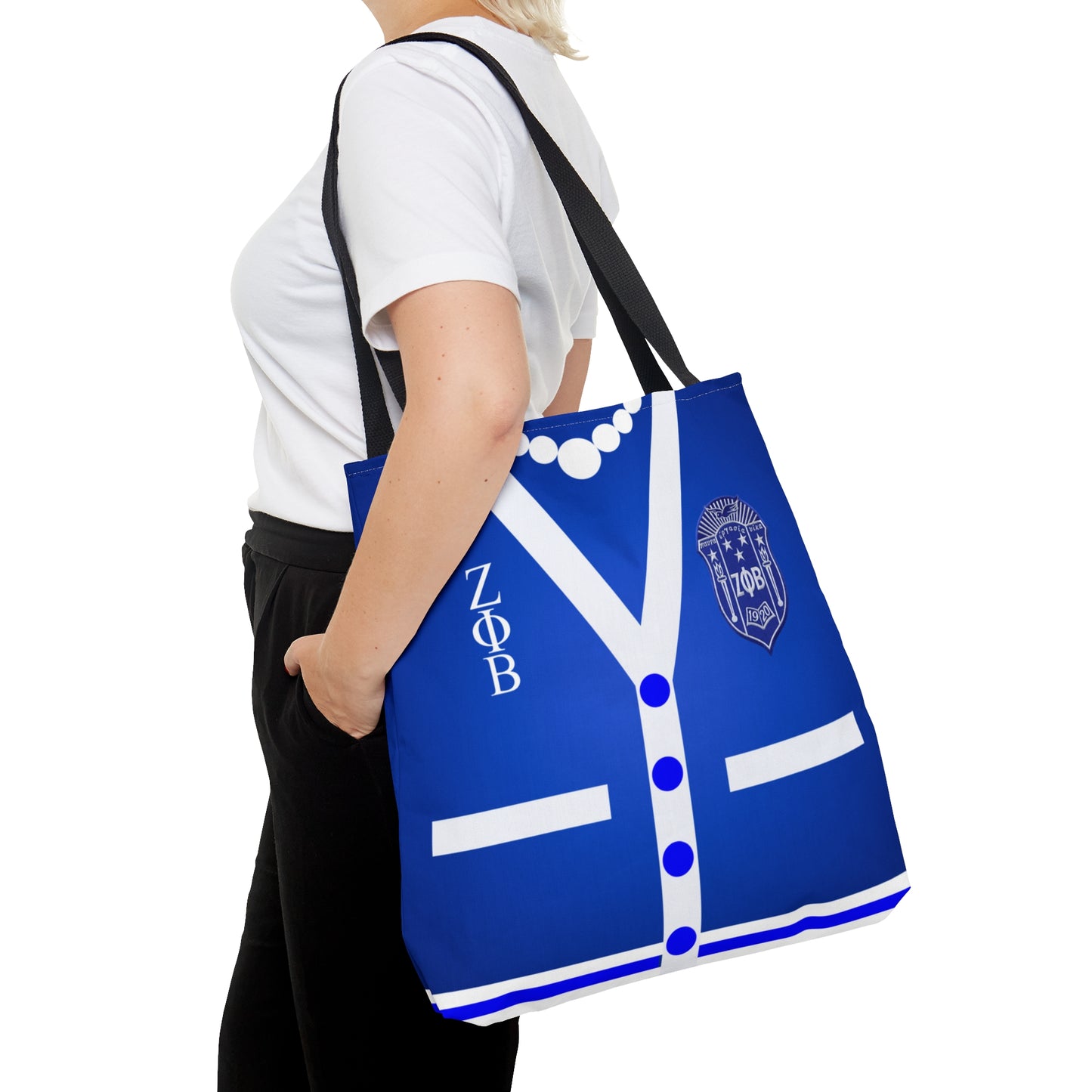 Zeta Phi Beta Cardigan (Blue) Tote Bag
