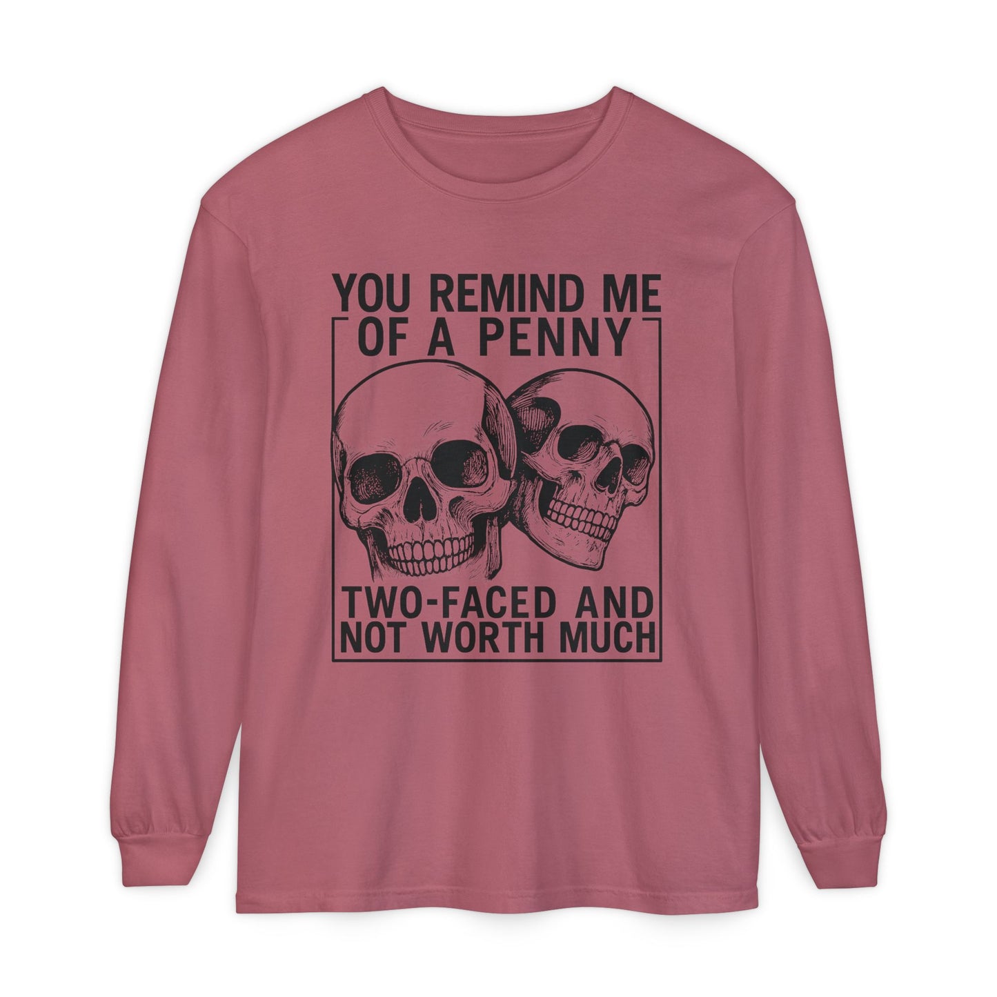 Unisex Long Sleeve Skull T-Shirt