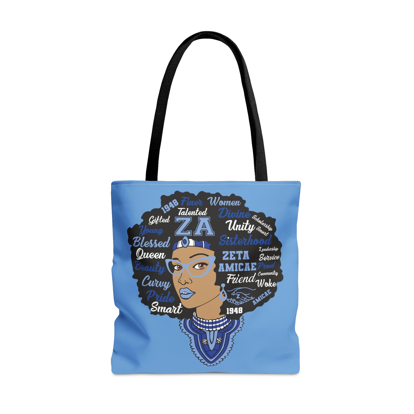Zeta Amicae "Words & Head Shot Tote Bag