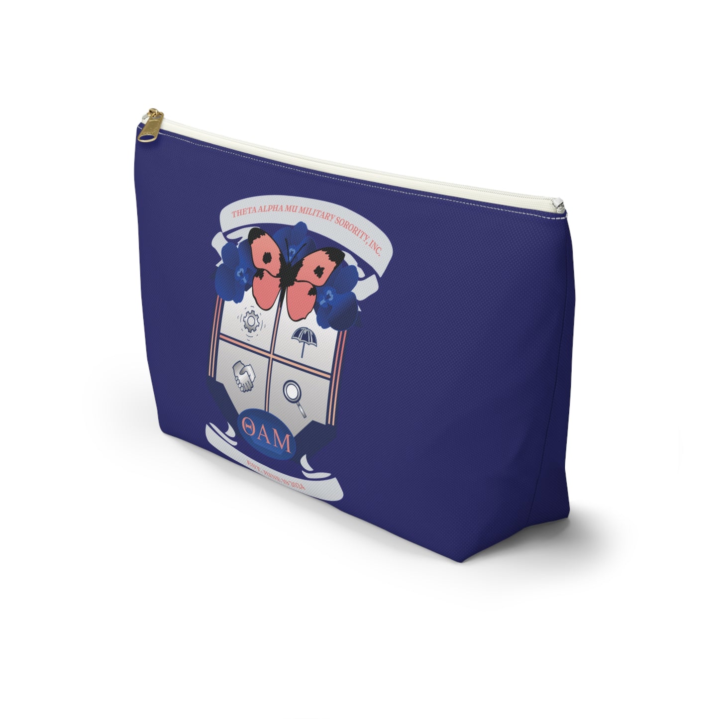 Theta Alpha Mu Accessory Pouch w T-bottom (Navy Blue)