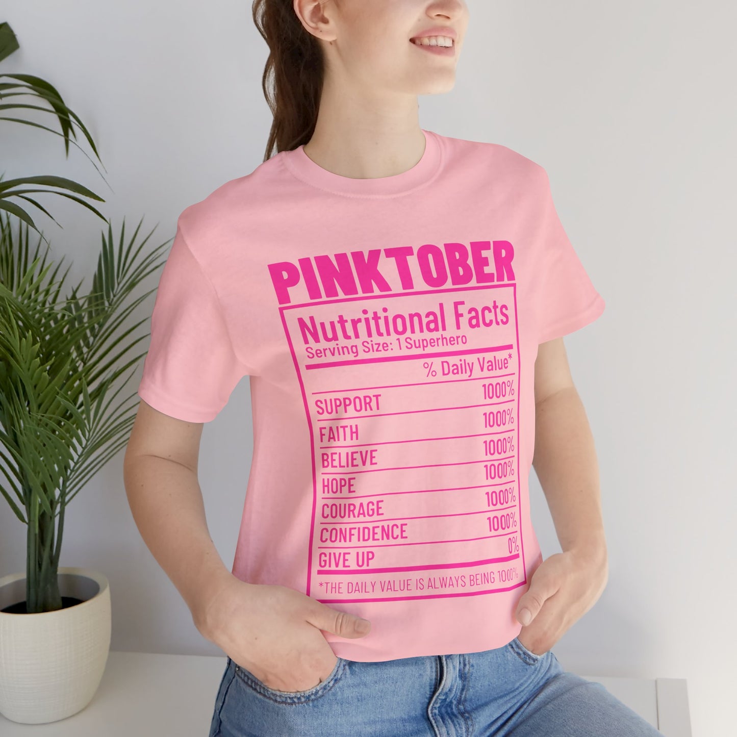 Pinktober Nutritional Facts Shirt Pink T-Shirt