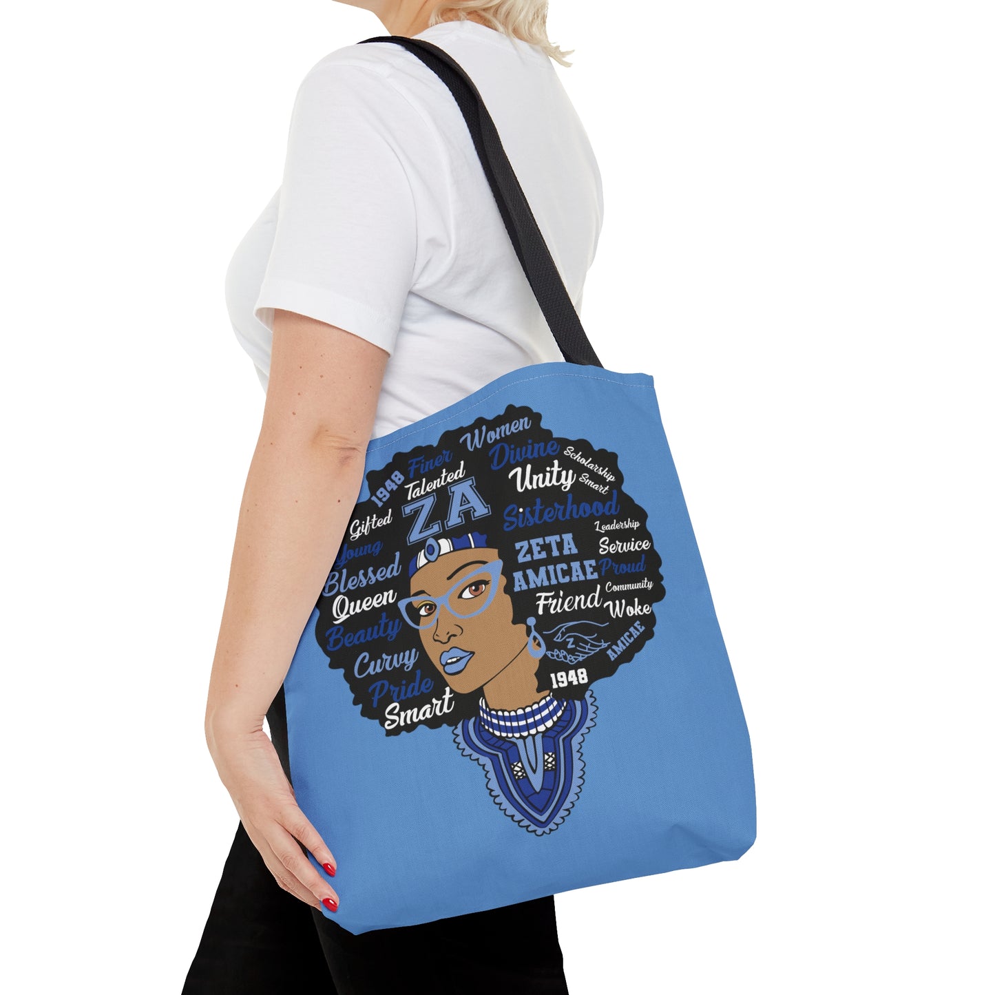 Zeta Amicae "Words & Head Shot Tote Bag