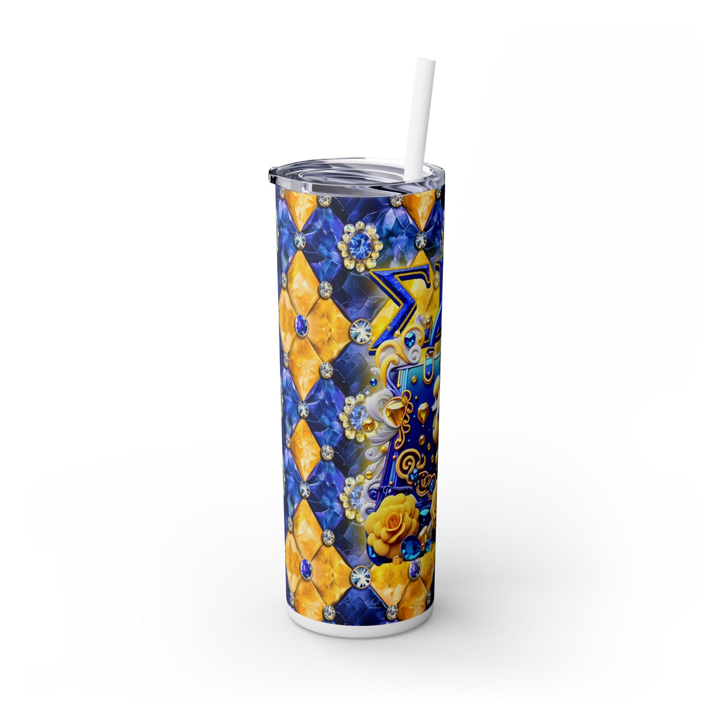 SGRHO (Purse &Poodle) Skinny Tumbler with Straw, 20oz