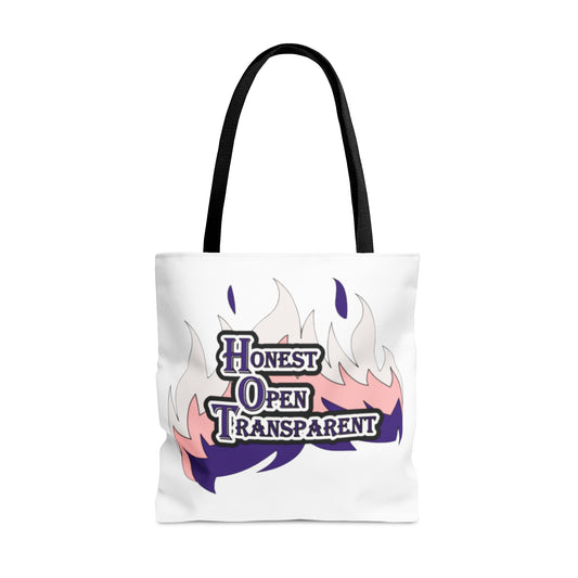 H.O.T. Honest, Open, and Transparent Tote Bag (White)