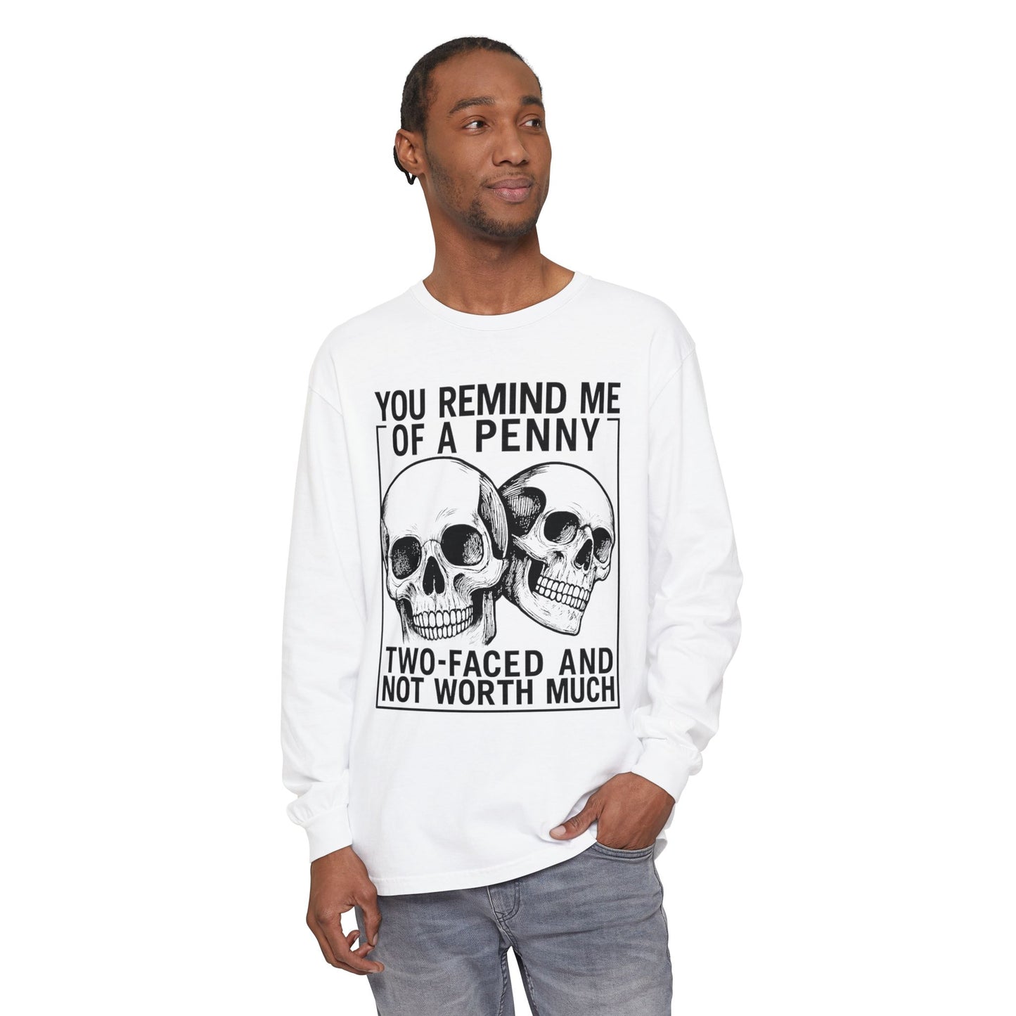 Unisex Long Sleeve Skull T-Shirt