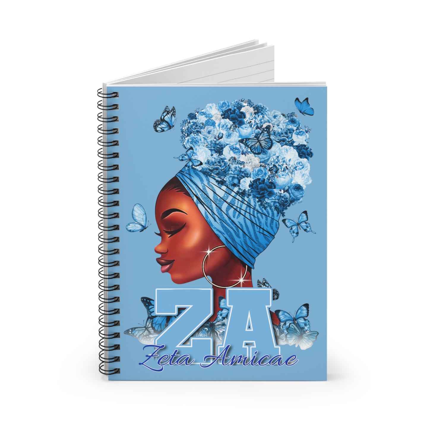 Spiral Notebook, Zeta Amicae Wraps & Butterflies - Ruled Line