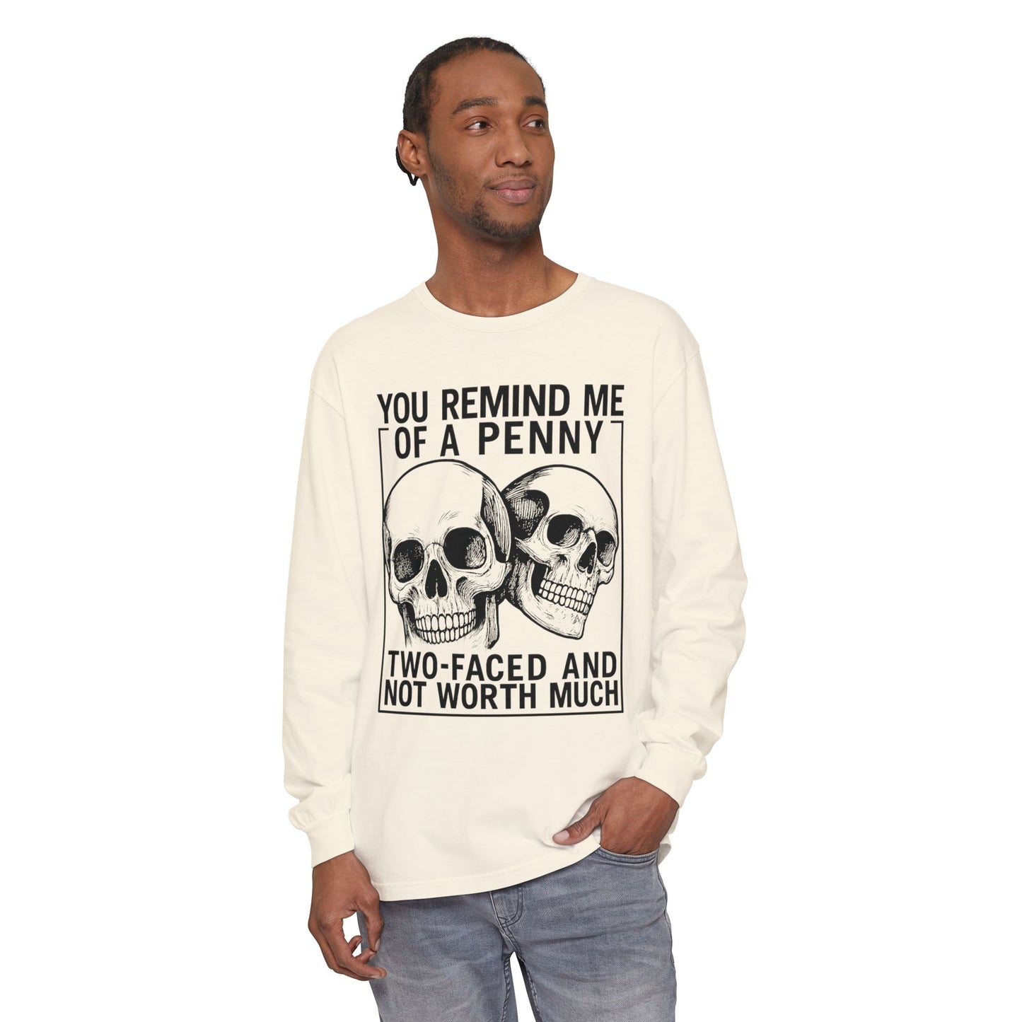 Unisex Long Sleeve Skull T-Shirt