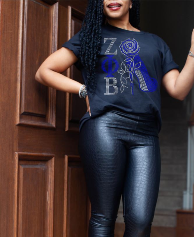 Greek Rose Rhinestone T-Shirt