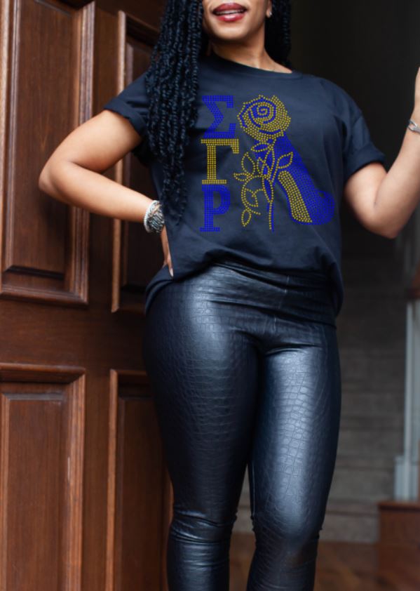 Greek Rose Rhinestone T-Shirt