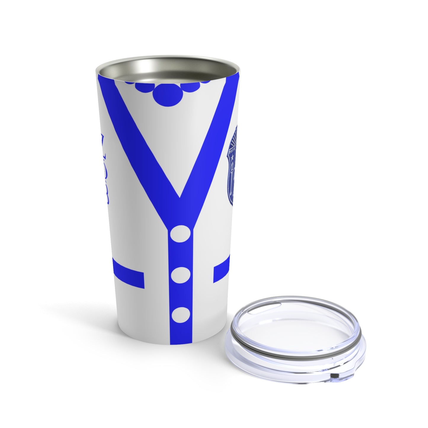Zeta Cardigan (White) Tumbler 20oz