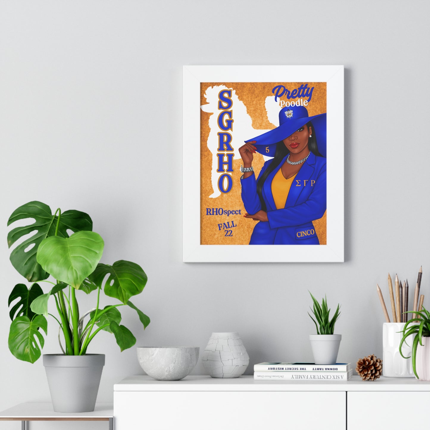 💙💛 Sigma Gamma Rho Inspired Framed Vertical Poster