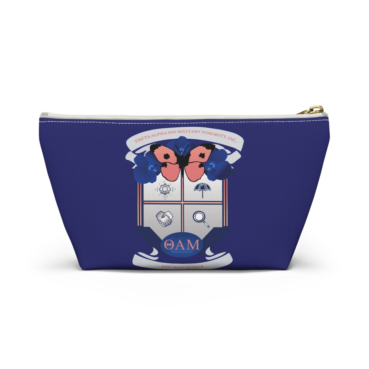 Theta Alpha Mu Accessory Pouch w T-bottom (Navy Blue)
