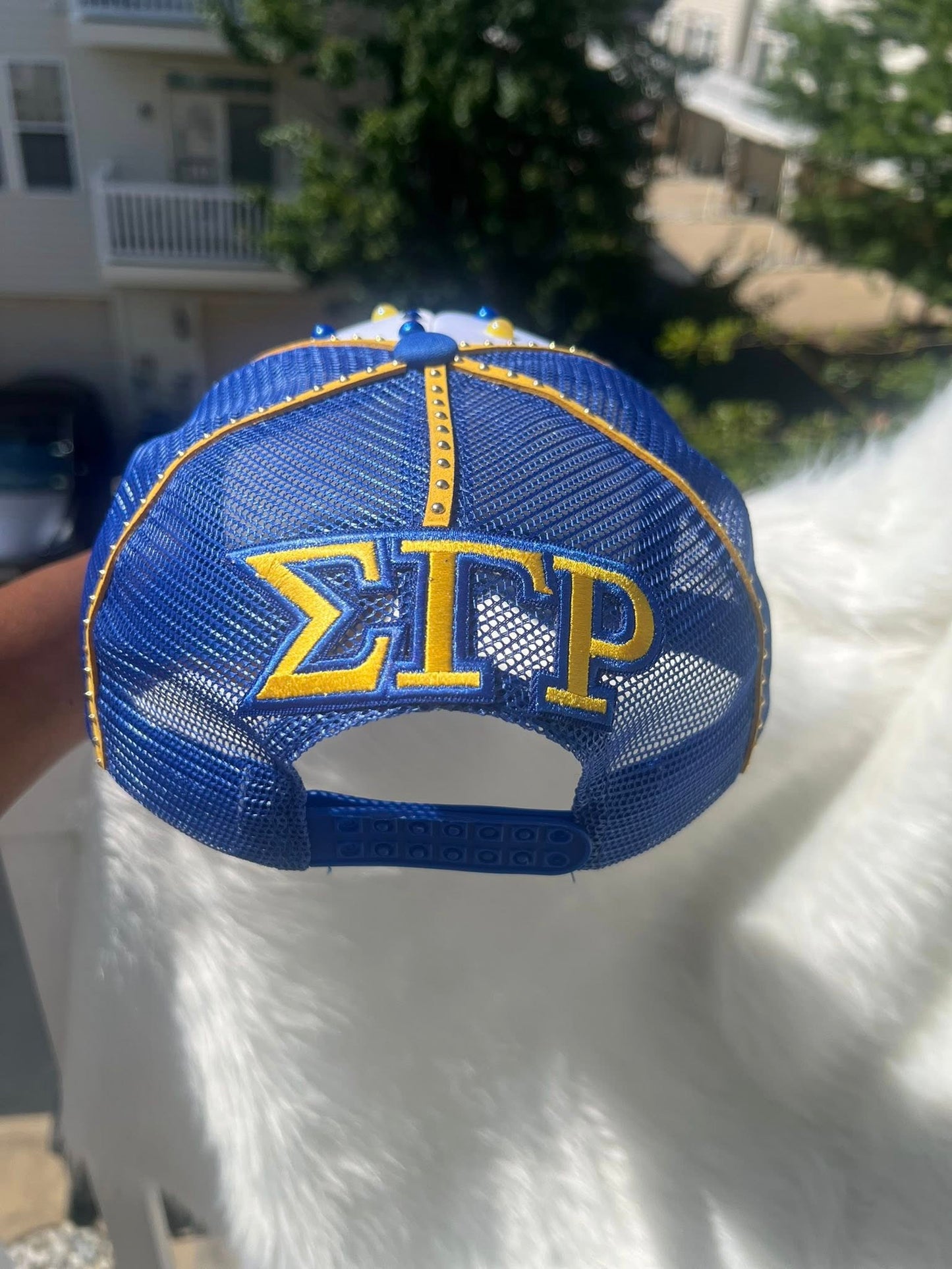 Sigma Gamma Rho “EEYIP” Custom Bling Trucker Hat