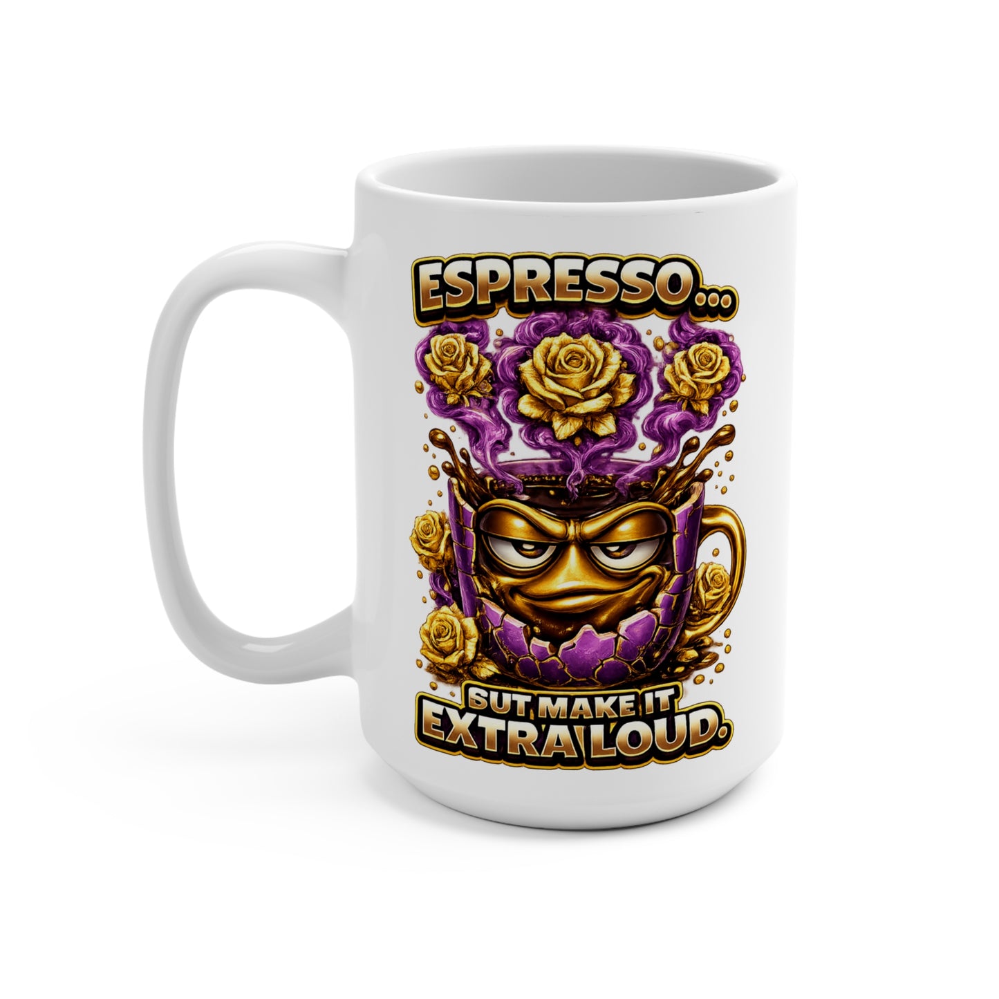 Expresso Mug (Purple) | 15oz Ceramic Coffee Cup