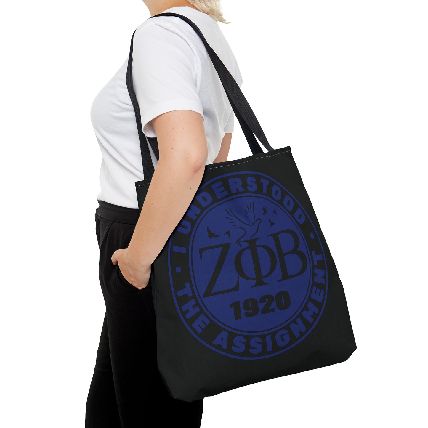 Zeta Phi Beta "I Understood the Assignment" Tote Bag (Black)