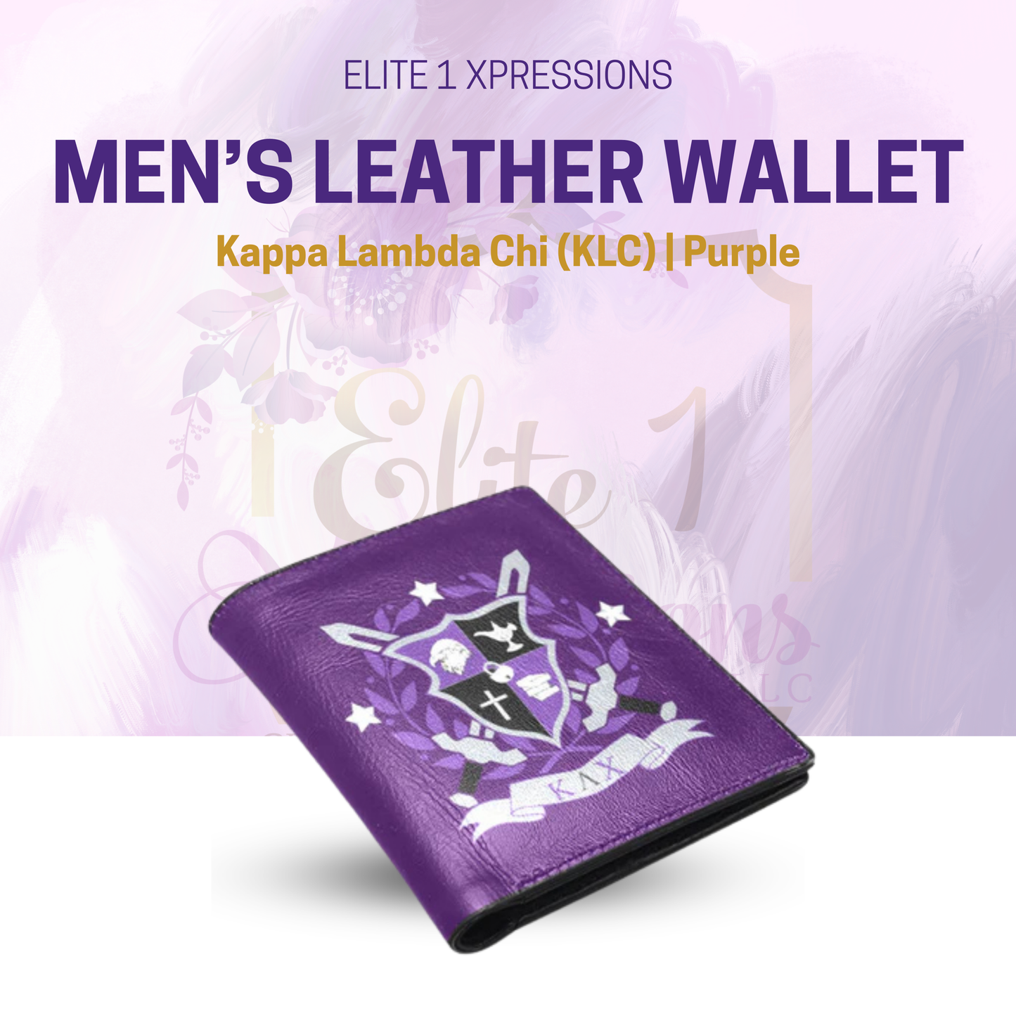 Men's Leather Wallet ~ Kappa Lambda Chi (KLC)
