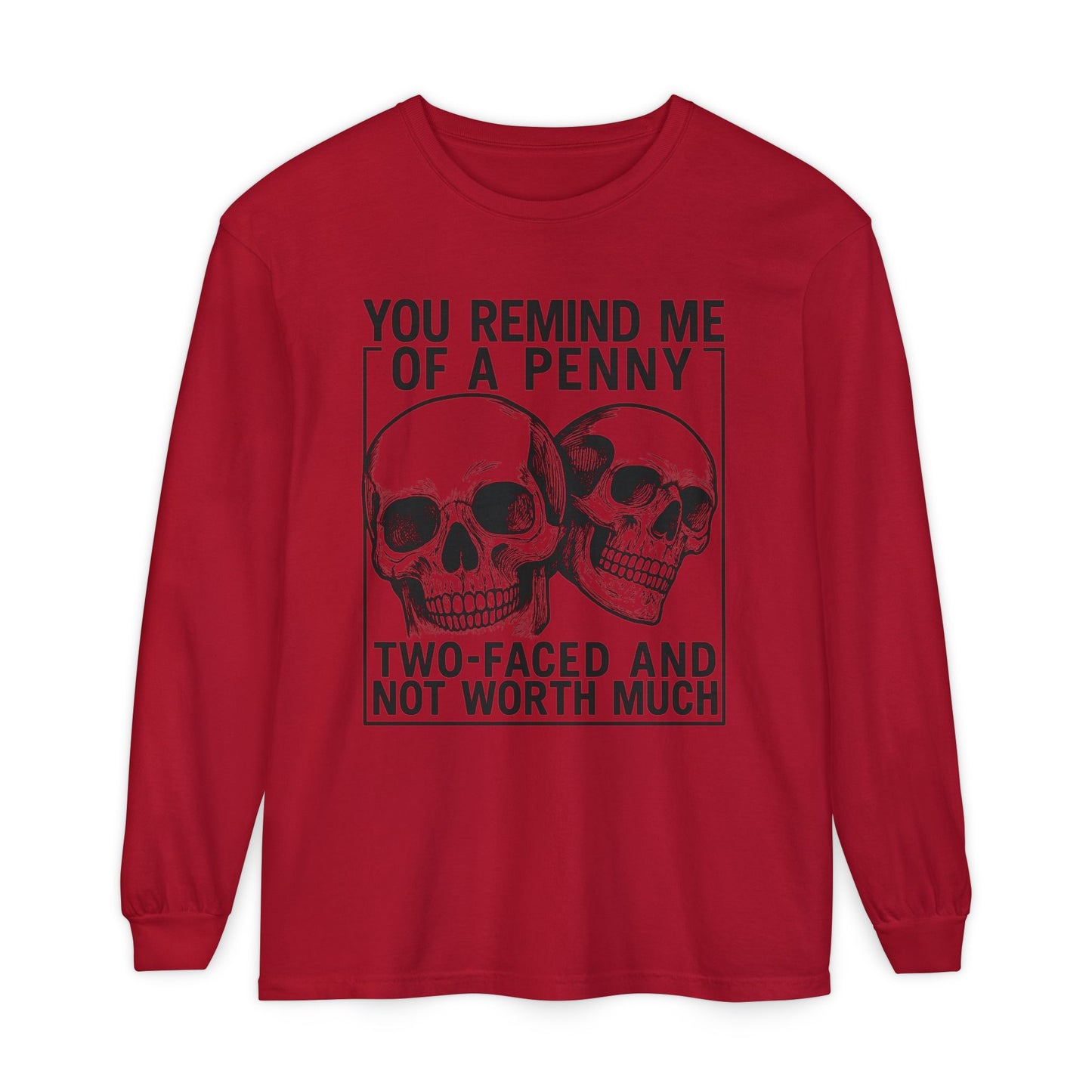 Unisex Long Sleeve Skull T-Shirt