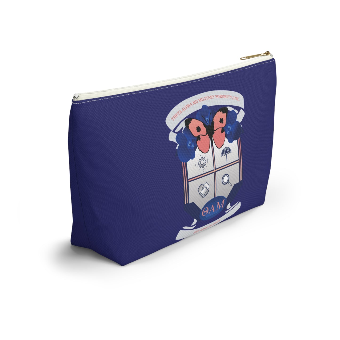 Theta Alpha Mu Accessory Pouch w T-bottom (Navy Blue)