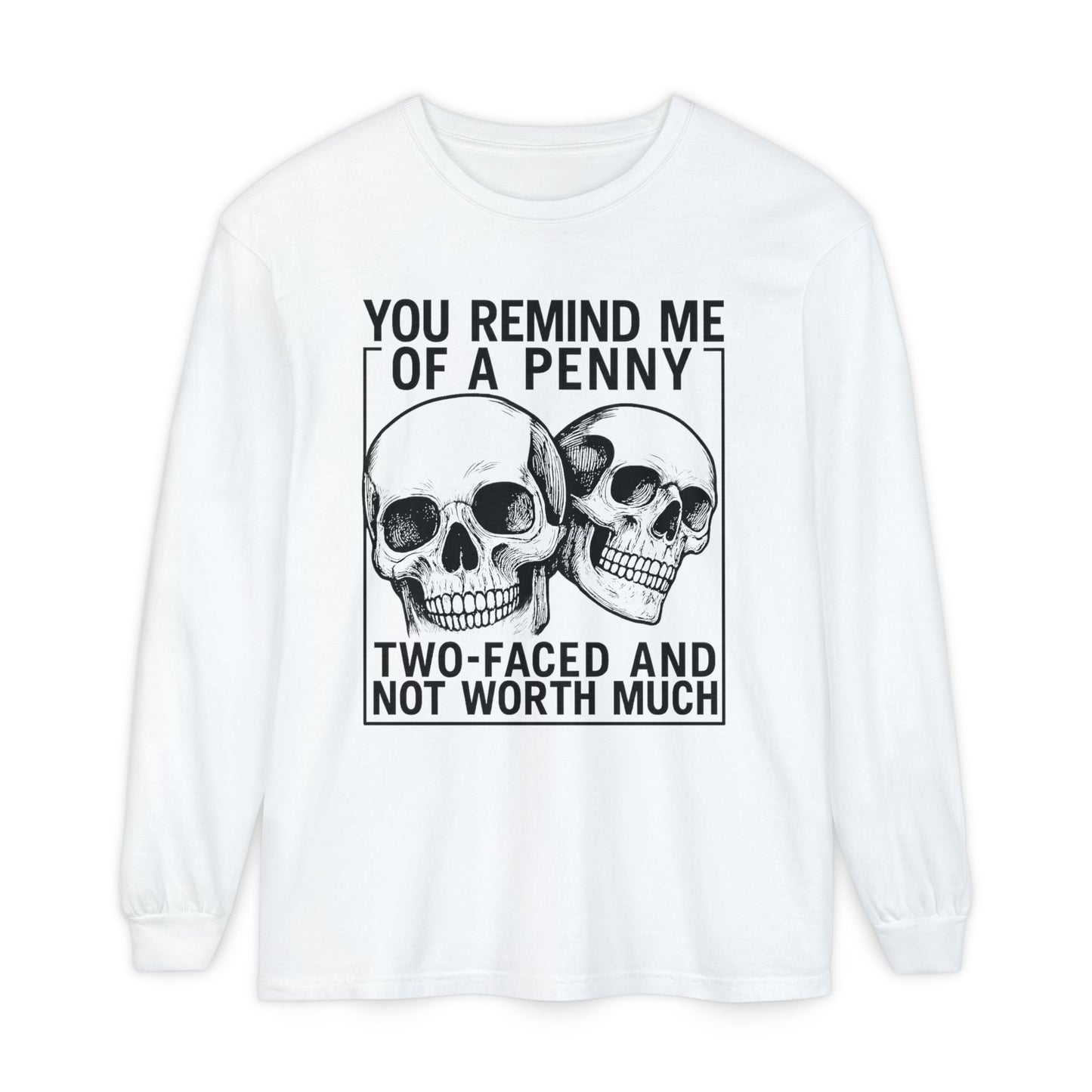 Unisex Long Sleeve Skull T-Shirt