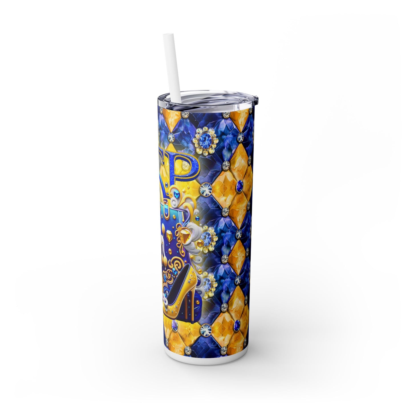 SGRHO (Purse &Poodle) Skinny Tumbler with Straw, 20oz