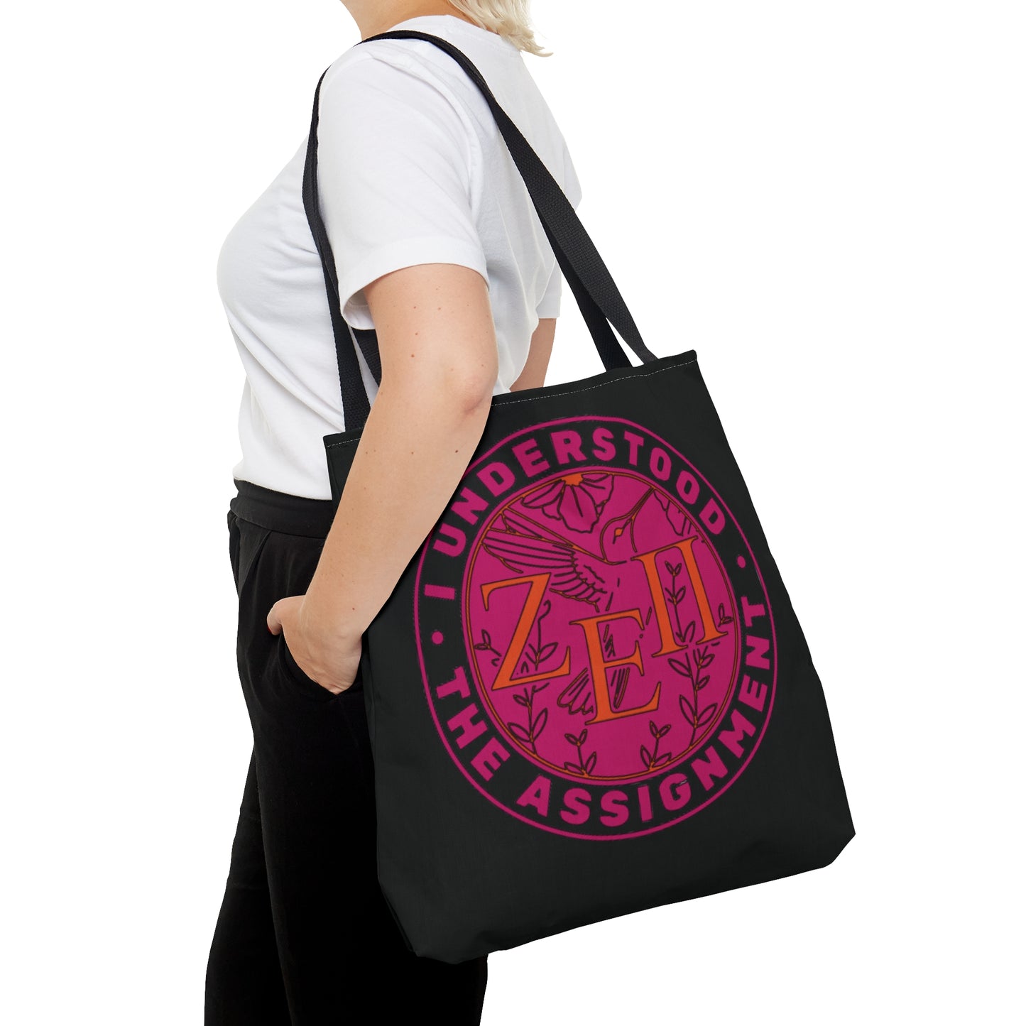 Zeta Epsilon Pi "I Understood the Assignment" Tote Bag (Black)
