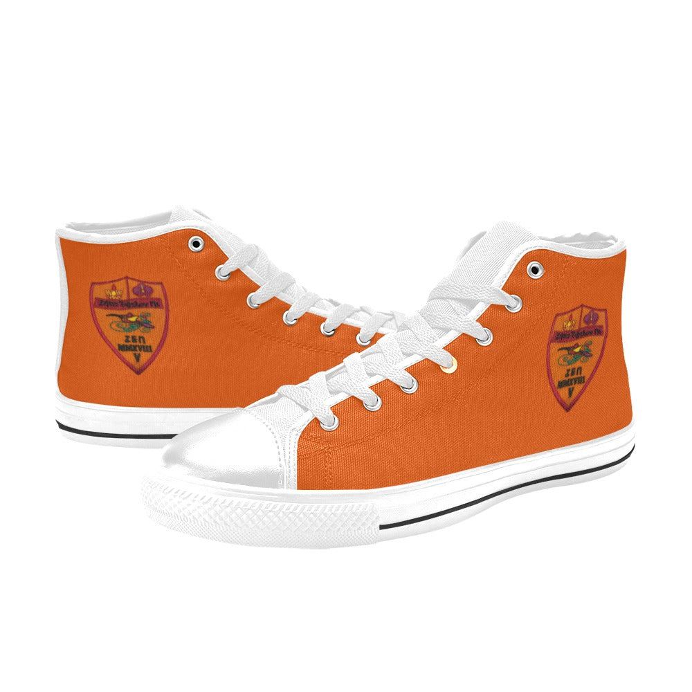 Shoe ~Zeta Epsilon Pi ~ High Top Canvas (Orange)