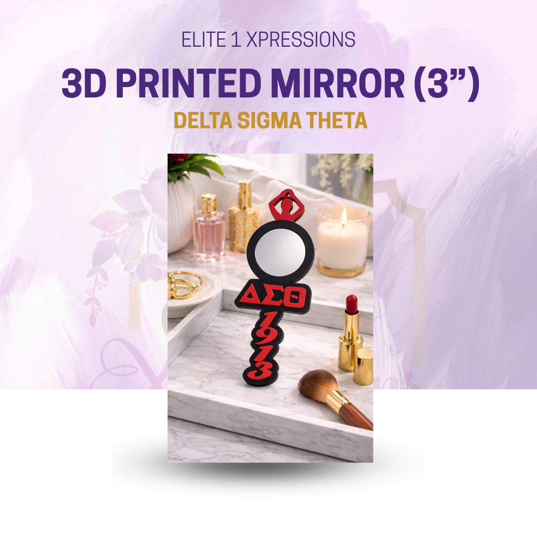 Delta Sigma Theta 3D Printed Mirror (3” Diameter)