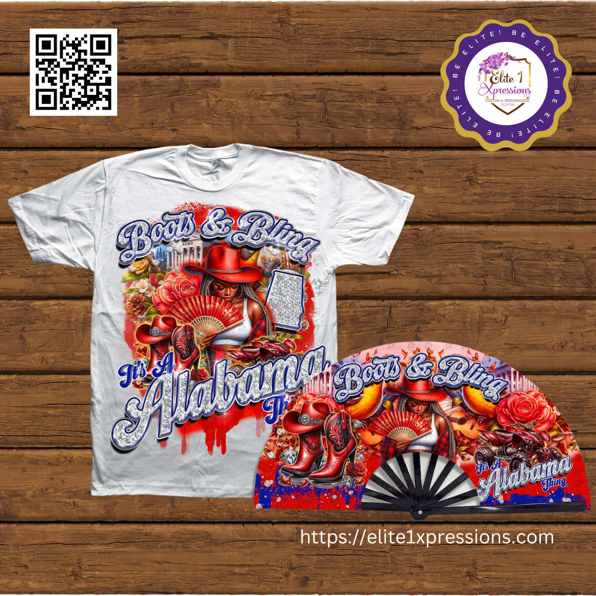 Boots & Bling ~ "Who U Wit" T~Shirt & Clack Fan Bundle