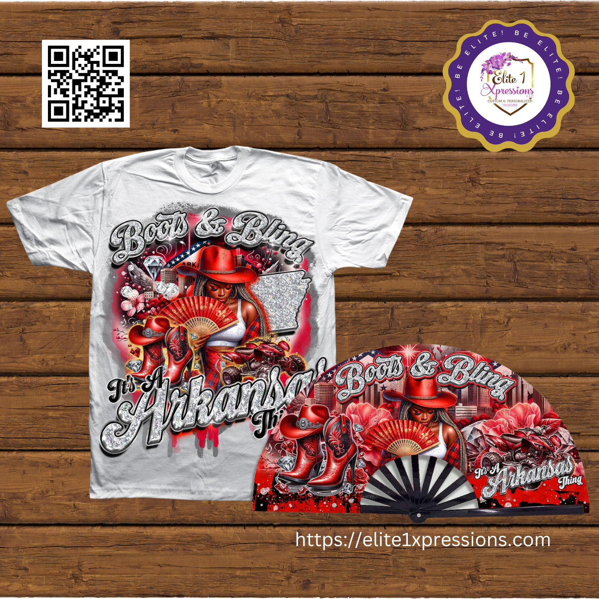 Boots & Bling ~ "Who U Wit" T~Shirt & Clack Fan Bundle