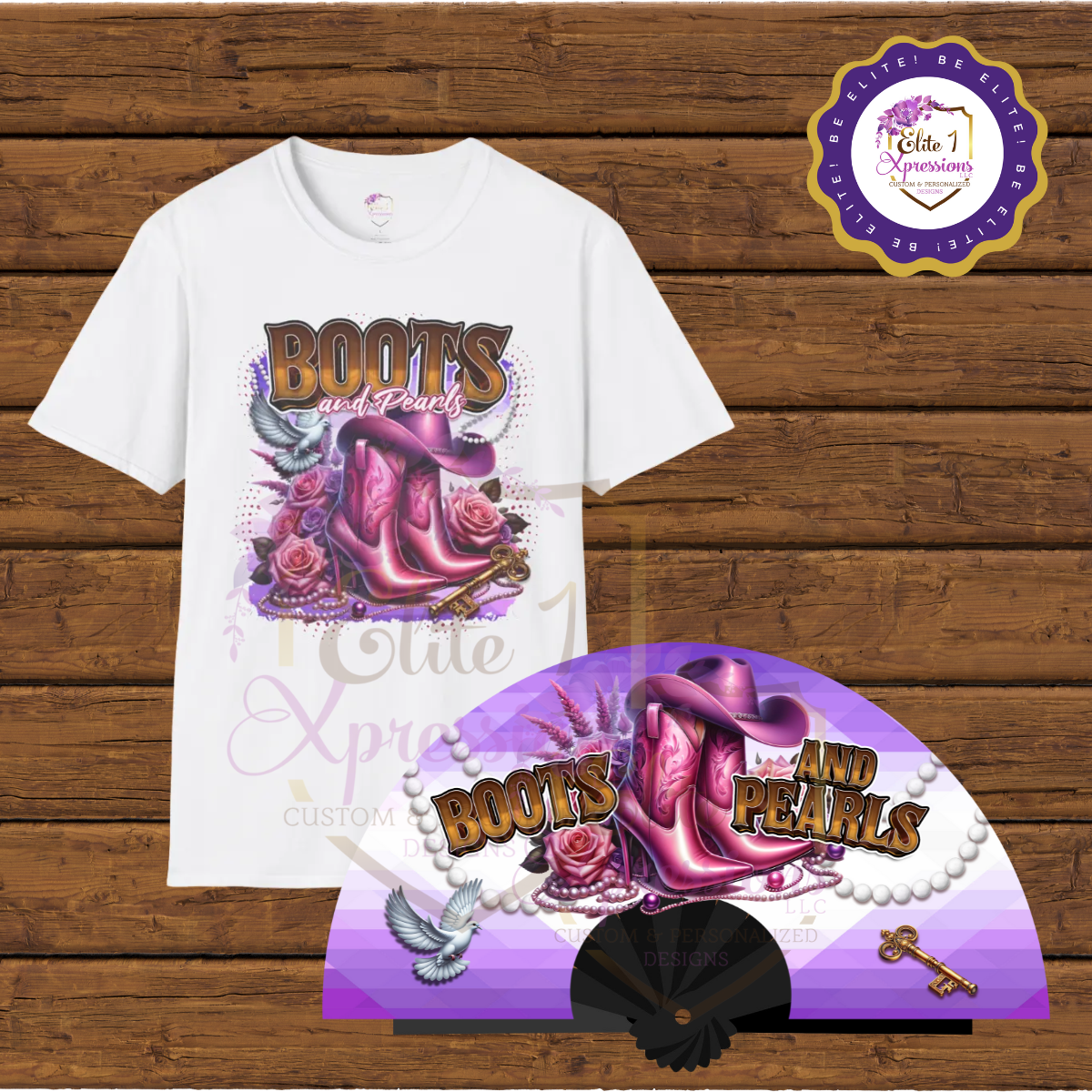 Boots & Pearls Fan & TShirt Bundle