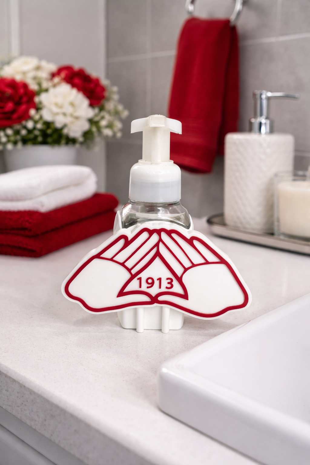 Delta Sigma Theta 3D Printed Soap Dispenser Holder