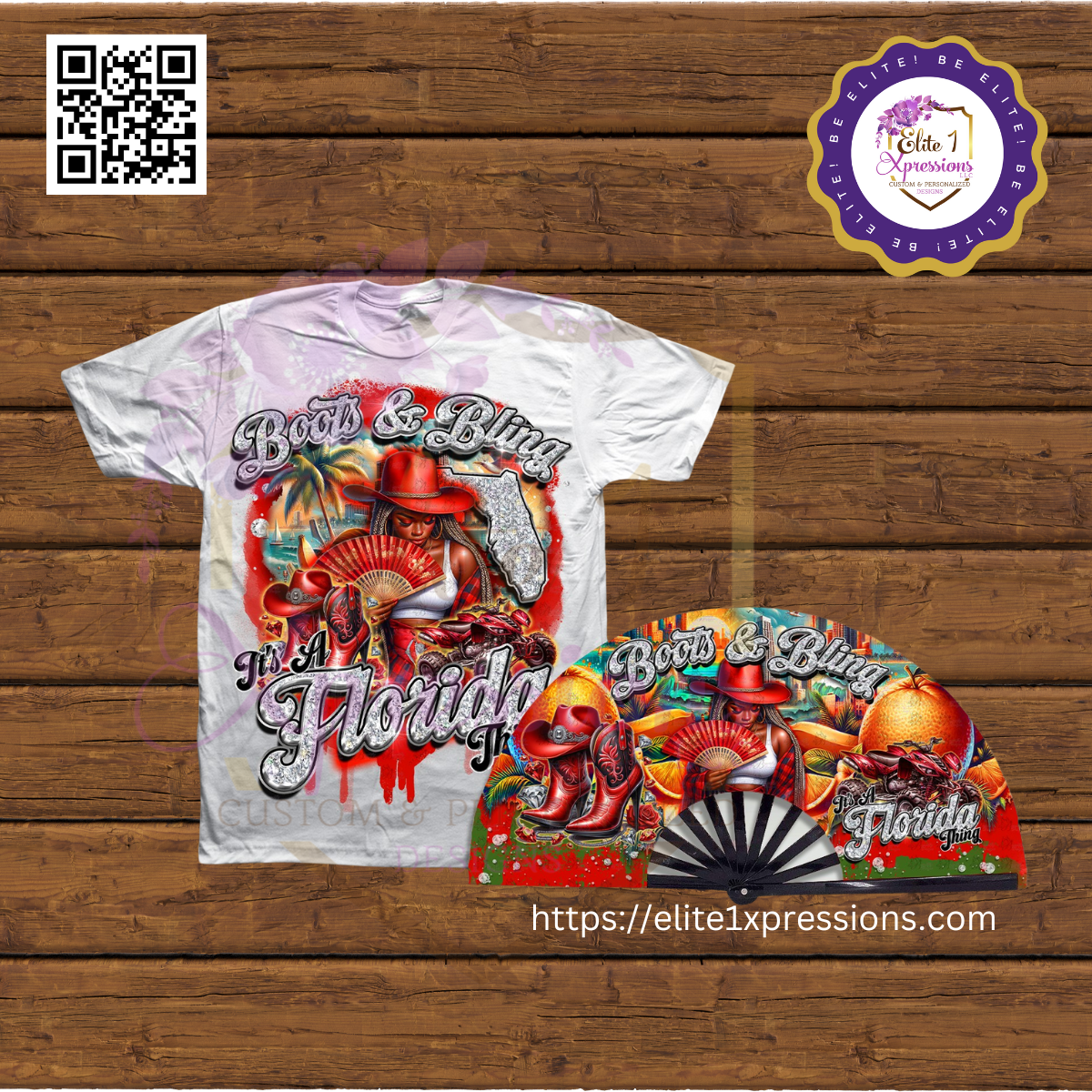 Boots & Bling ~ "Who U Wit" T~Shirt & Clack Fan Bundle