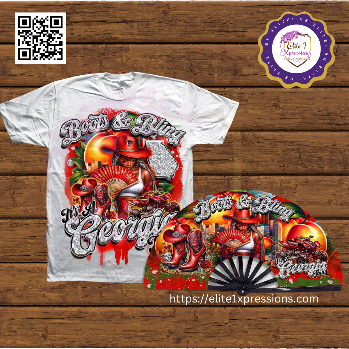 Boots & Bling ~ "Who U Wit" T~Shirt & Clack Fan Bundle