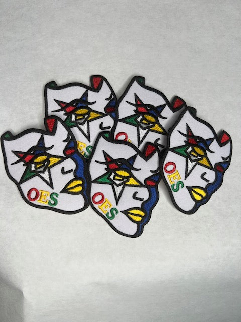 OES Star Mask / Sew on Patch, Embroidered Patch