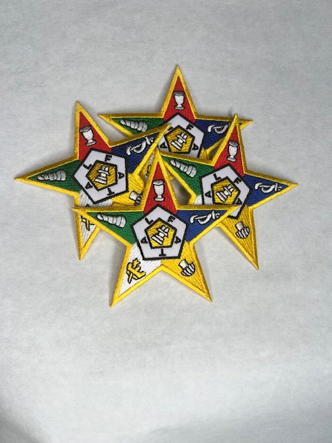 OES Star Point Iron on / Sew on Patch, Embroidered Patch