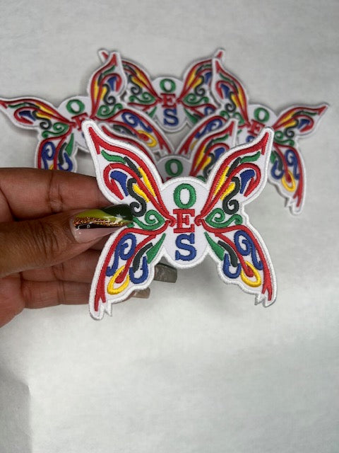 OES Butterfly Iron on / Sew on Patch, Embroidered Patch