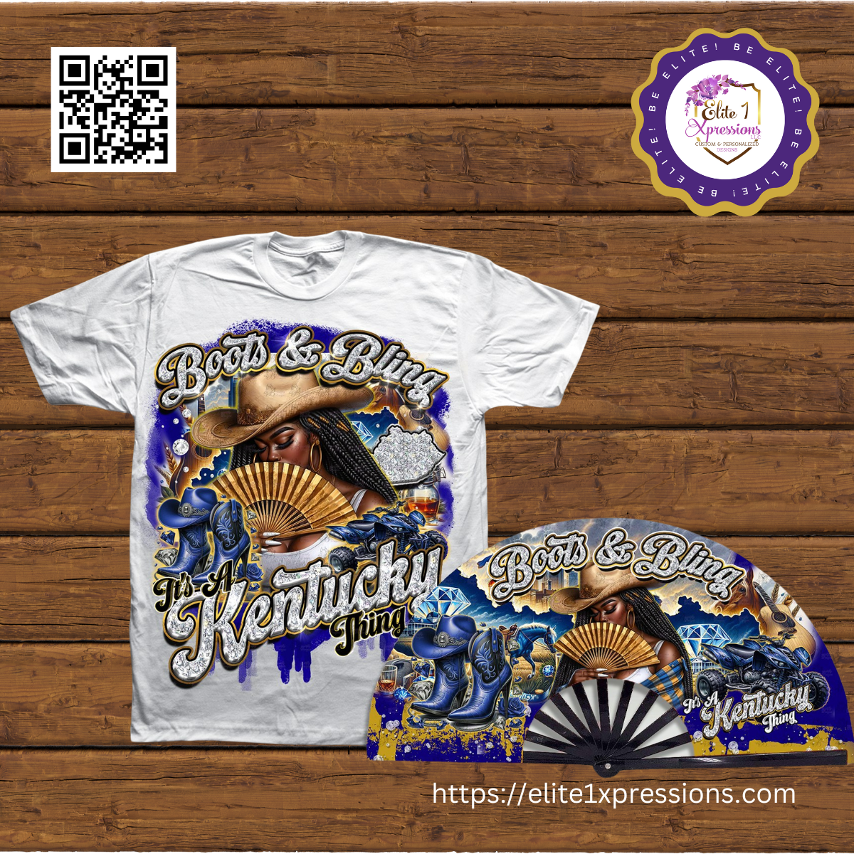 Boots & Bling ~ "Who U Wit" T~Shirt & Clack Fan Bundle