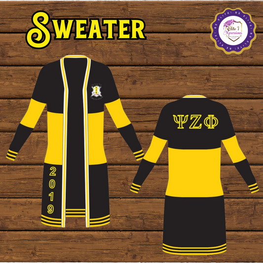 Psi Zeta Phi (PZP) Sweater ~ Full Length