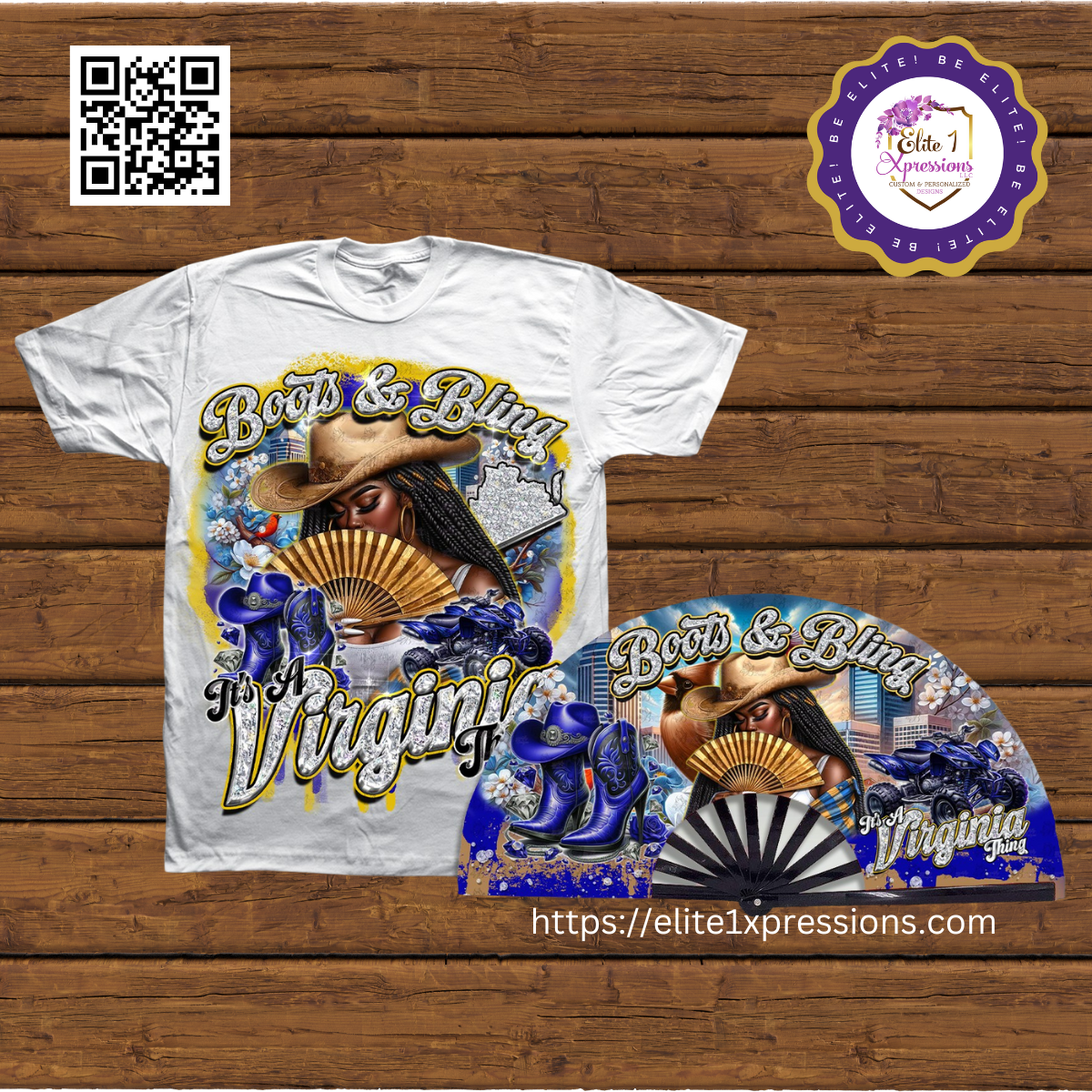 Boots & Bling ~ "Who U Wit" T~Shirt & Clack Fan Bundle