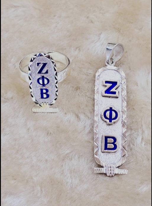 Elite Signature 2 Piece (Cartouch & Ring) Jewelry Set ~ Zeta Phi Beta