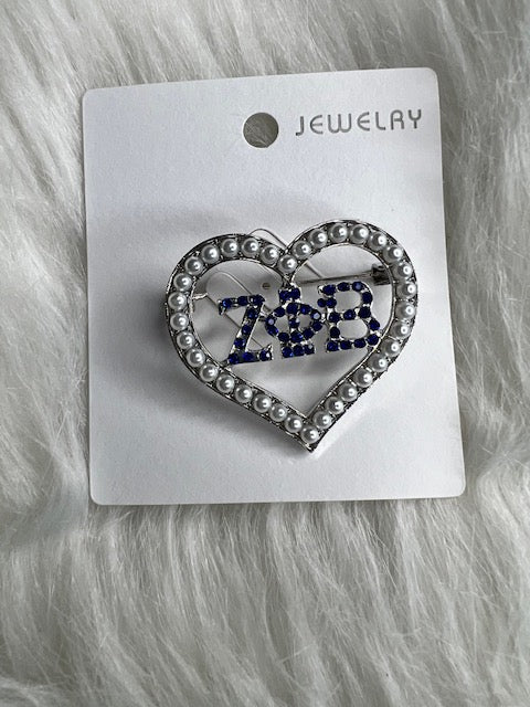 Brooch ~ Zeta Phi Beta - Heart