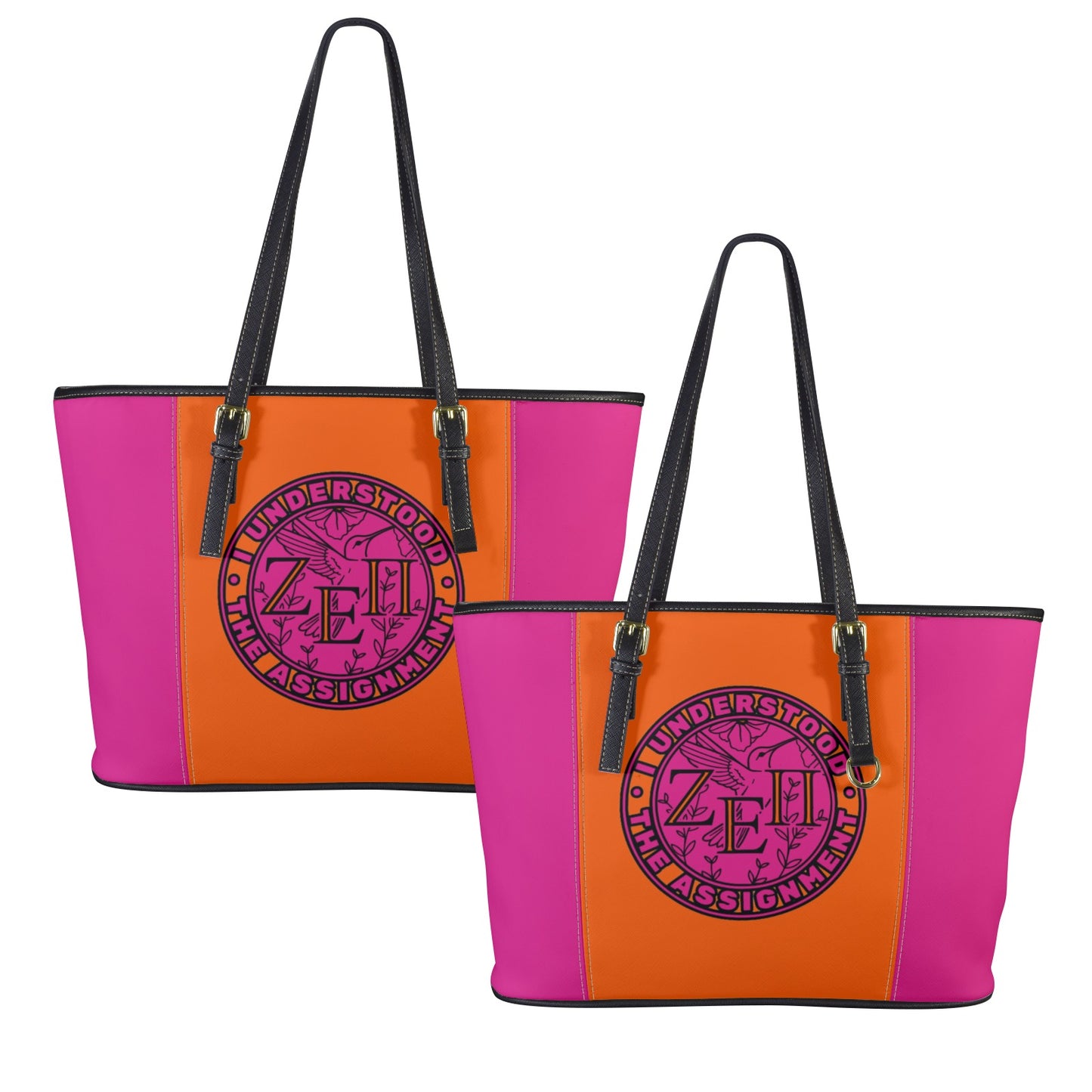 Tote Bag ~ Zeta Epsilon Pti (Fuschia Split Side)
