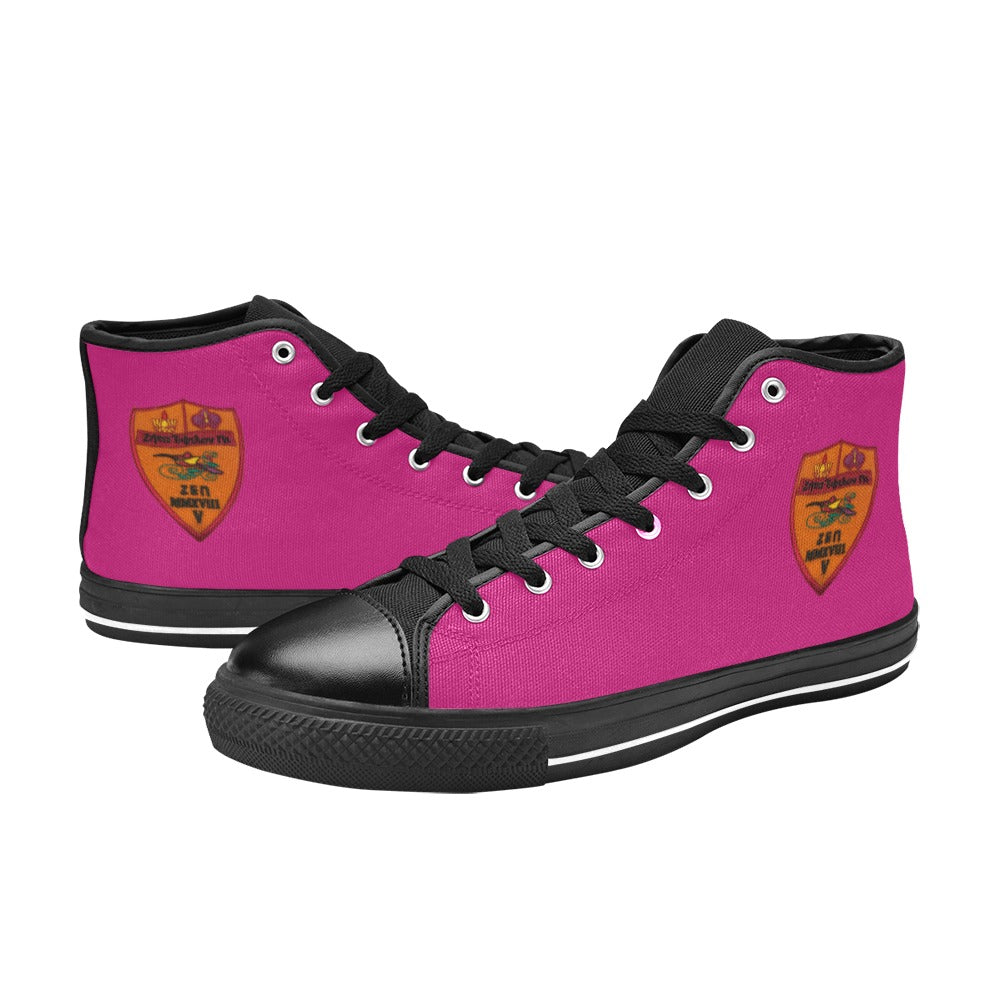 Shoe ~Zeta Epsilon Pi ~ High Top Canvas (Fuschia)