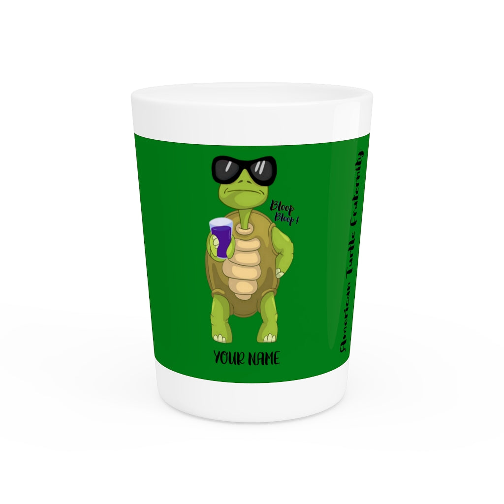 American Turtle Fraternity Shot Glass v2 (White)