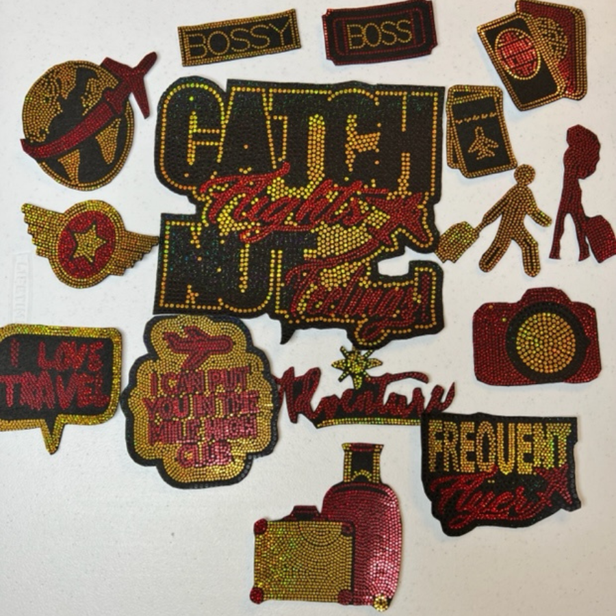 Camouflage Patch Jacket ~ Catch Flights not Feelings