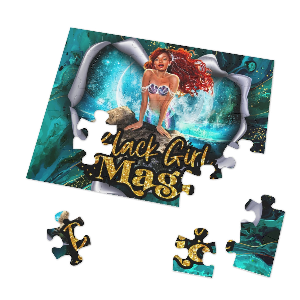 Black Girl Magic Lil Mermaid Jigsaw Puzzle (30, 110, 252 or 500-Piece)